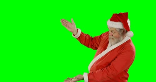 Papá Noel haciendo un gesto en pantalla verde 4k