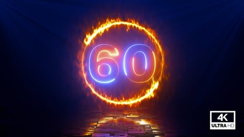 Eine Minute Neonnegativ-Countdown 60 Sekunden