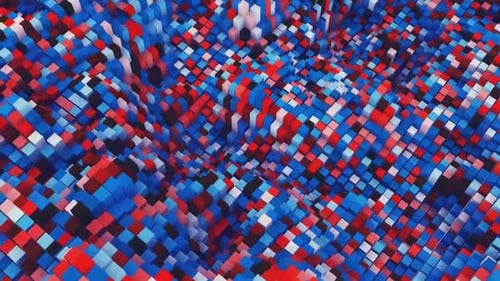 Abstract Geometric Cubes Waving Motion Background