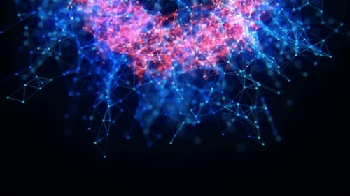 Abstract Futuristic Technology Network Connecting Dots Animation