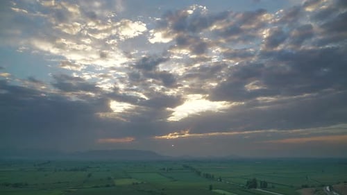 8K Wide Flat Plain Covered With Green Fields