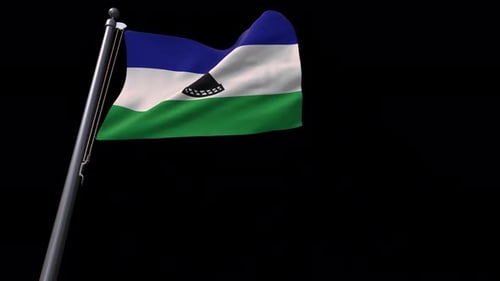 Lesotho-Flagge mit Alphakanal 4K