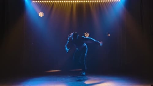 Professional Performance of Breakdancing, Hip Hop Performed By a Stylish Male Street Dancer