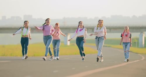 Fashion Girls Dance Street Dance at the Bridge