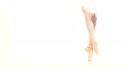 Elegant Ballerina Feet Performing Ballet Moves