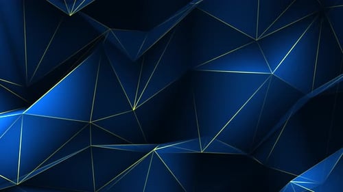 Patrón de triángulos geométricos y polígonos de lujo de primera calidad en azul y gris. Líneas triangulares