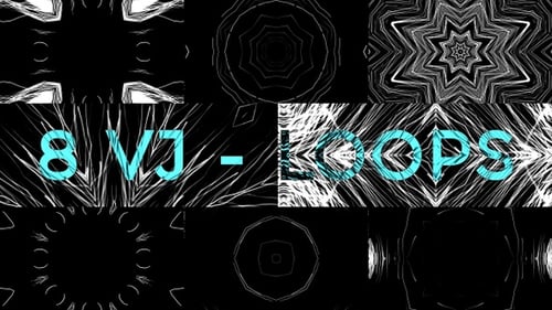 Dynamic Abstract VJ Kaleidoscopic Line Loops Pack