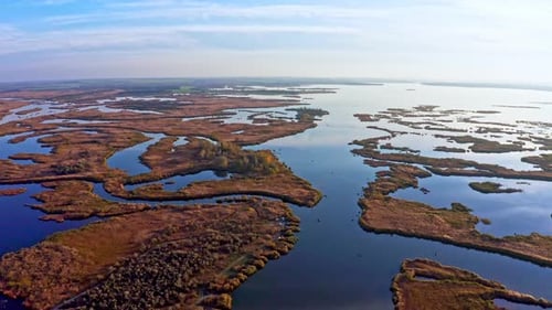 Irresistible Floods on the Samara River on the Dnieper in the Evening Light