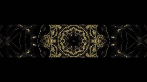 Sparkling Golden Glitter Abstract Kaleidoscope Background