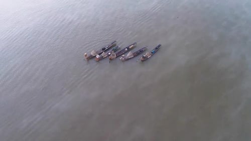 Iconic One Legged Fishermen in the Middle of Inle Lake.
