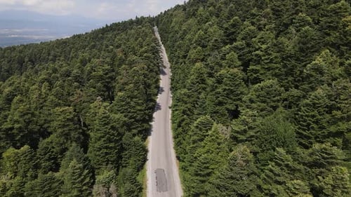 Aerial View Asphalt Road