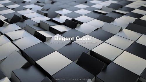 Abstract 3D Chessboard Cubes Moving Up and Down Background