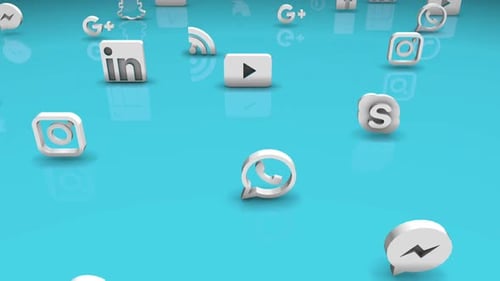 Floating 3D Social Media Icons Animated Background