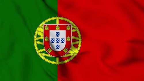 Seamlessly Looping Waving Flag of Portugal