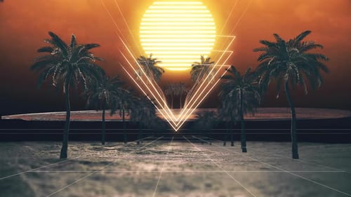 Retro Sunset Beach