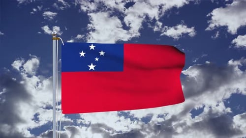 Flagge Samoas winkend 4k