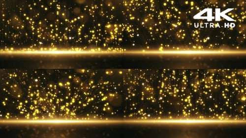 Golden Glitter Particles Falling and Glowing Abstract Awards Background