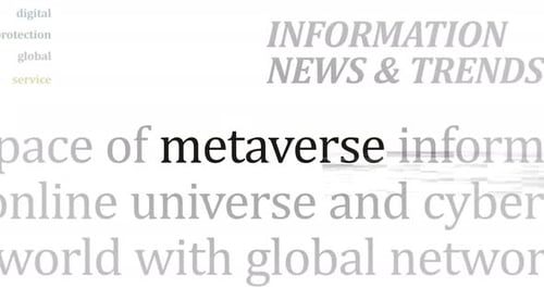 Headline titles media with Metaverse, cyberspace and life in virtual reality seamless loop