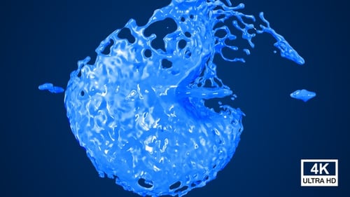 Blue Paint Collision Splash 4K