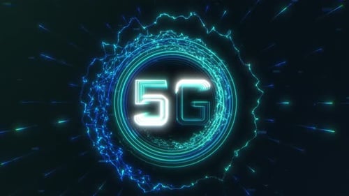 Futuristic 5G Network Glowing Digital Connection Animation