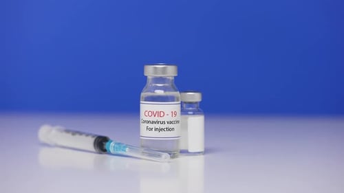 Covid-19 Coronavirus Vaccine Vial and Syringe
