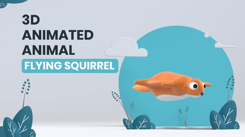 Cute 3D Flying Squirrel Character Animation