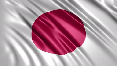 Seamless Loop of Waving Japan Flag