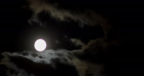 Dramatic Moon and Clouds Time-Lapse at Night