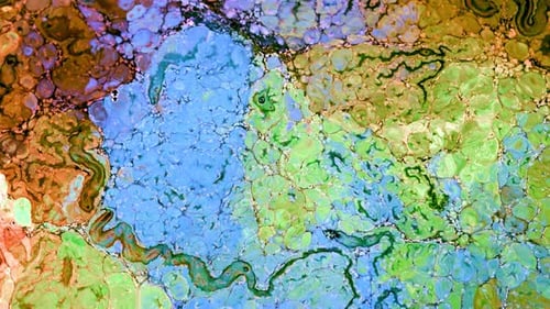 Abstract Swirling Textures in Blue, Green, and Brown