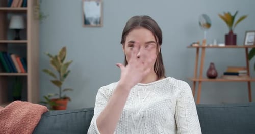 Crop View of Female Person Showing with Deaf-mute Sign Language Phrase Beautiful Life. Attractive