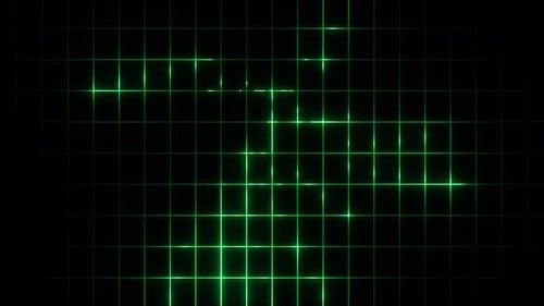 Seamless Green Glowing Grid Loop for Technology Backgrounds