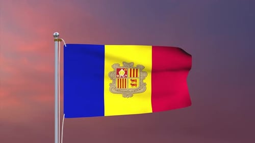Flagge von Andorra 4k