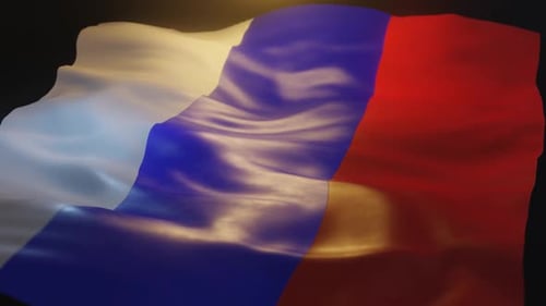 Realistic French Flag Waving Loop Animation