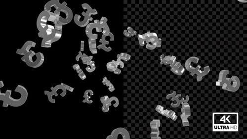 Flying Currency Symbols Pound - Metal V2