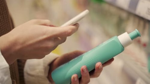 Mobile Phone Scan Bottle in Store