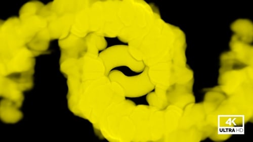 Abstract Yellow Fluid Smoke Dissolving Transition