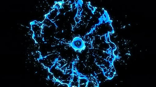 Abstract Blue Energy Liquid Explosion Loop Animation