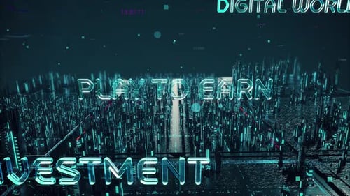 Metaverse Nft Marketplace with Digital Technology Hitech Concept