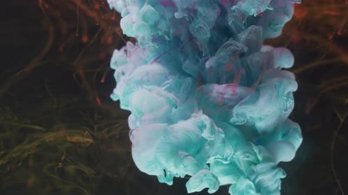 Blue and Red Ink Dissolving in Water