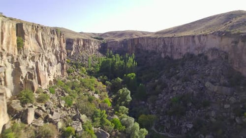 Aerial View of a Beautiful Canyon with Greenery