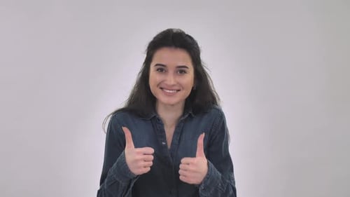 Woman Giving Thumbs Up Approval Gesture