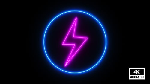 Neon Energy Sign Flashing Animation Background