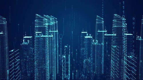 Digital Science Fiction Holographic Smart City Architecture