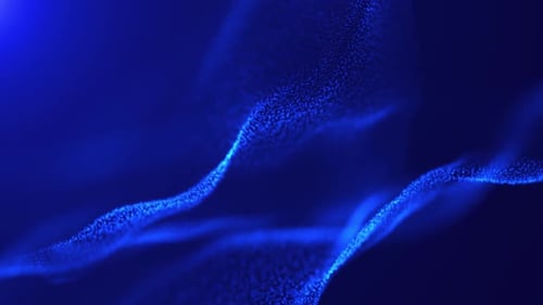 Abstract Blue Particle Waves Digital Background Animation