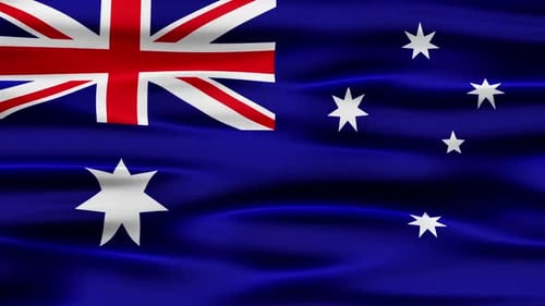 Australia National Flag Waving Seamless Loop Background