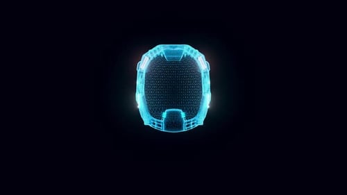 Sci-Fi-Helm Hologramm rotierend HD