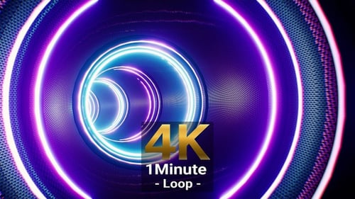 Neon Light Concert Sound Visualization Tunnel VJ Loop