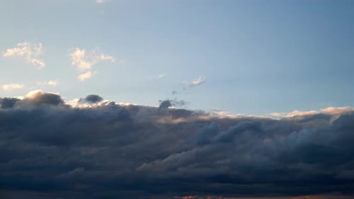Dramatic Cloudscape at Sunset With Thick Clouds