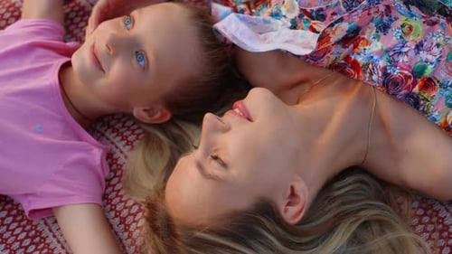 Family Enjoying Sunset Time in Park