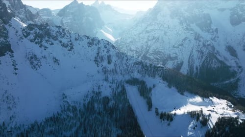 Aerial View of the Beautiful Alpine Mountains in Italy